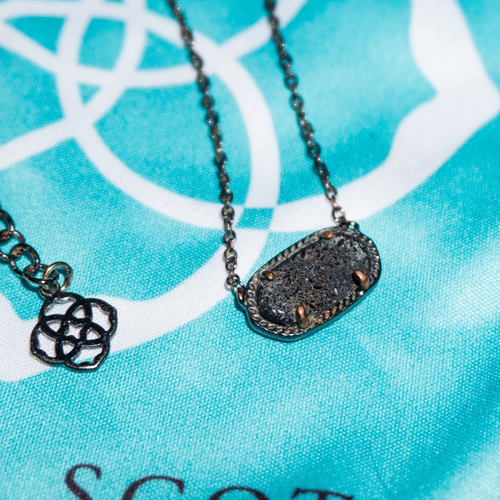 Ever Gunmetal Pendant Necklace In Black Drusy